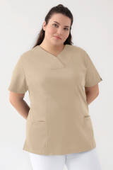 COMFY FLEX Stretch Schlupfkasack Damen - Herzausschnitt sand