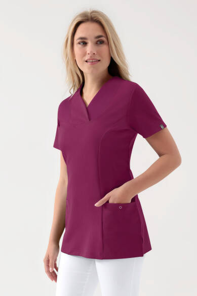 COMFY FLEX stretch oversteektuniek dames - hartvormige hals berry