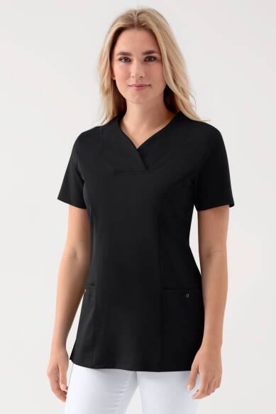 COMFY FLEX Stretch Schlupfkasack Damen - Herzausschnitt schwarz