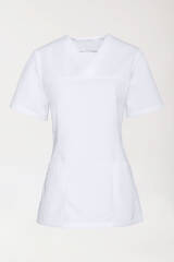 Stretch Schlupfkasack Damen - V-Ausschnitt weiß