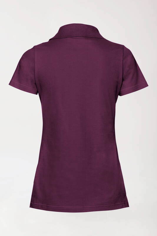 Stretch shirt dames - polokraag pruimen