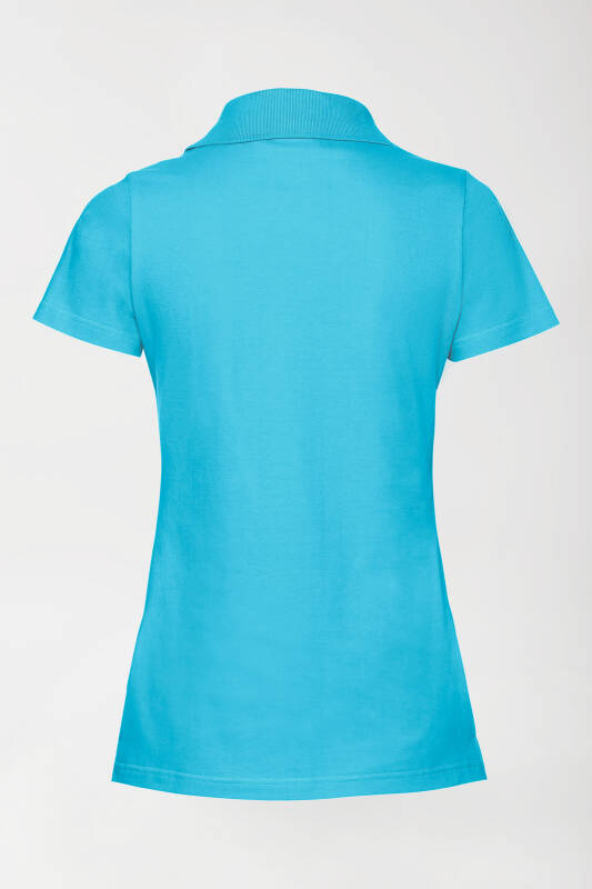 Stretch shirt dames - polokraag turquoise