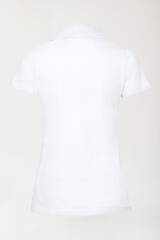 Stretch shirt dames - polokraag wit