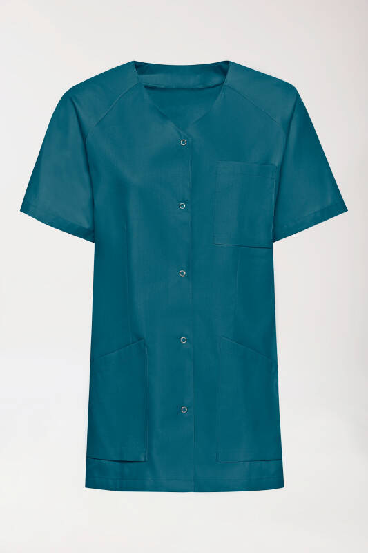 Kasack Damen - Druckknopfleiste petrol