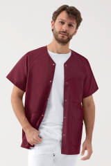 Kasack Herren - Druckknopfleiste bordeaux