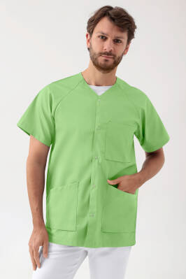 Kasack Herren - Druckknopfleiste apfelgrün