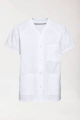 Kasack Herren - Druckknopfleiste weiß