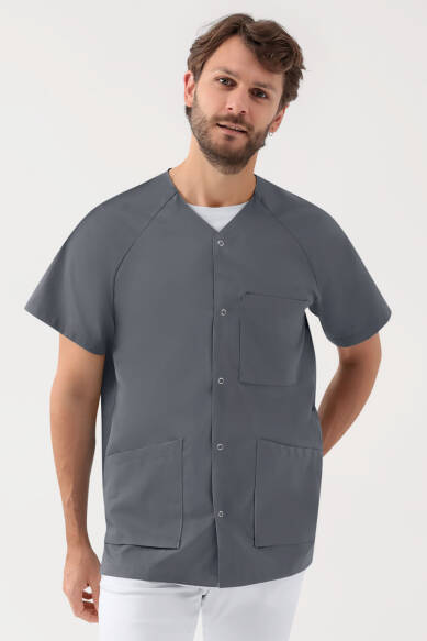 Tuniek-tuniek heren - drukknoopsluiting steengrijs