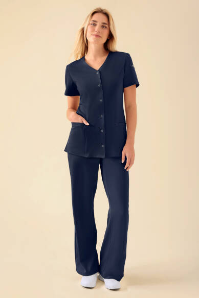 KAERE Kasack Damen - durchgeknöpft navy