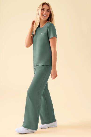 KAERE shirt dames - ronde hals donkergroen