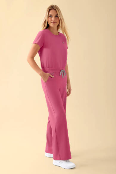 KAERE Pantalon Femme - large jambe bois de rose