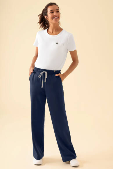 KAERE Pantalon Femme - large jambe navy