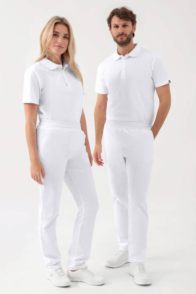 GREEN Stretch Hose Unisex - Rundumgummibund weiß