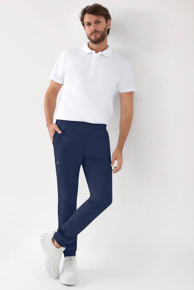 GREEN Stretch Hose Herren - Jogpants Style navy