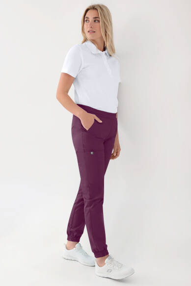 GREEN Pantalon Stretch Femme - Style Jogpant prune