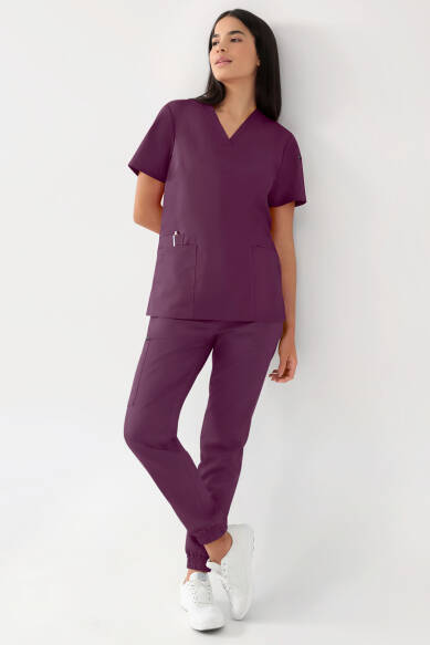 GREEN Tunique Stretch Femme - Décolleté V prune