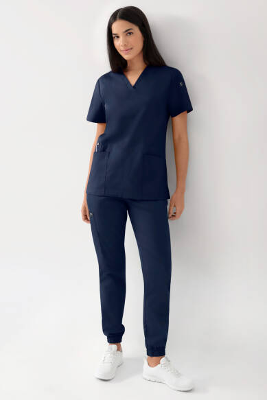 GREEN Stretch oversteektuniek dames - V-hals navy