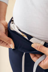 KAERE Hose Damen - gerader Saum ohne Beintaschen navy