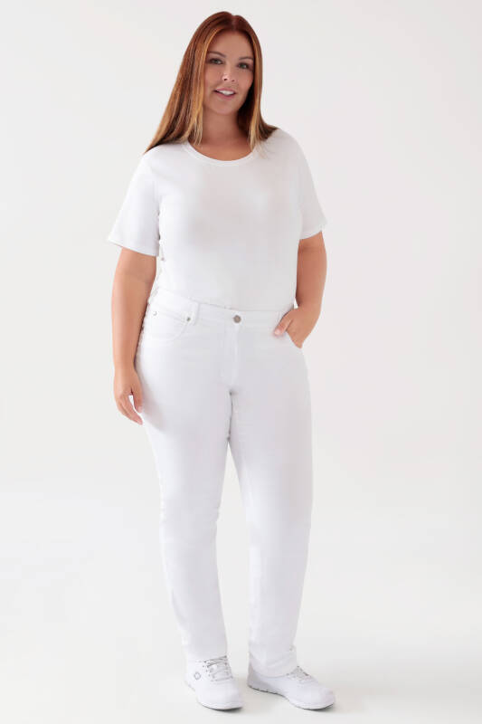 5-Pocket Hose Damen - Jeanslook weiß