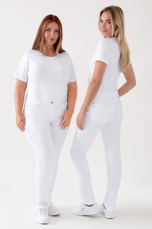 5-Pocket Hose Damen - Jeanslook weiß