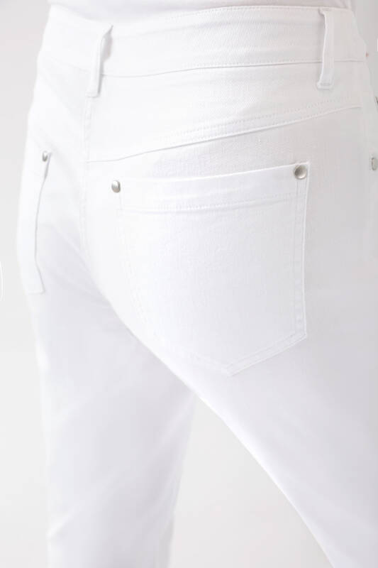 5-pocket broek dames - jeans look wit