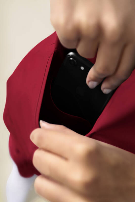 KAERE Schlupfkasack Damen - V-Ausschnitt rot