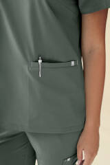 KAERE Tunique Femme - Décolleté V vert foncé