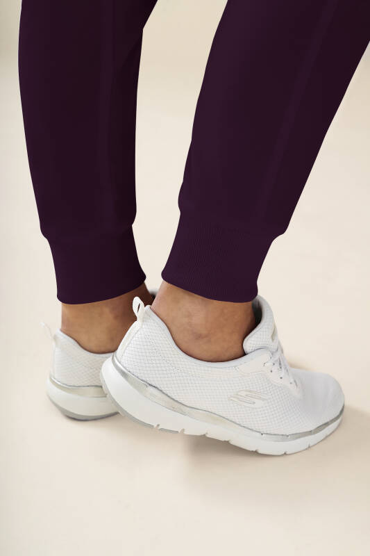 KAERE Hose Damen - Saumbündchen mit Beintaschen pflaume
