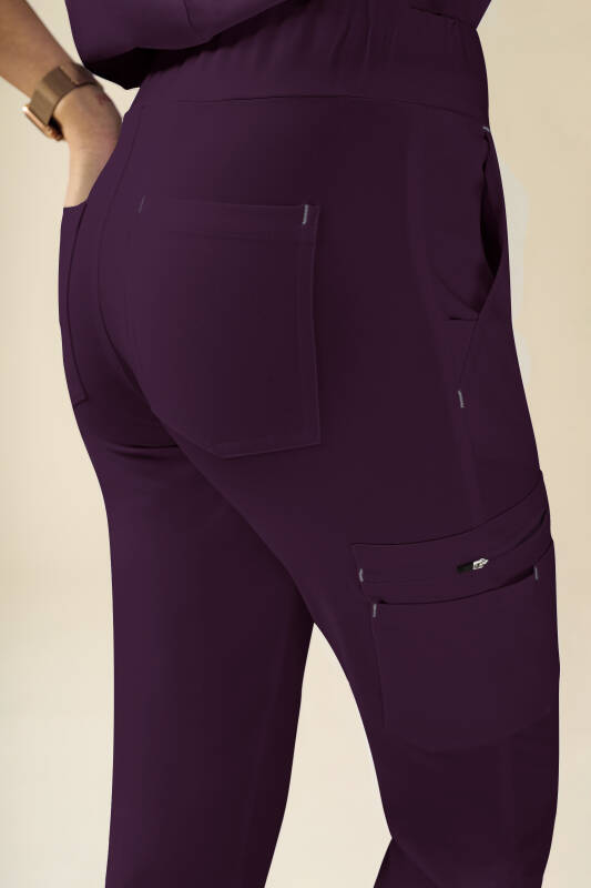 KAERE broek dames - zoom met elastische boord en beenzak pruimen