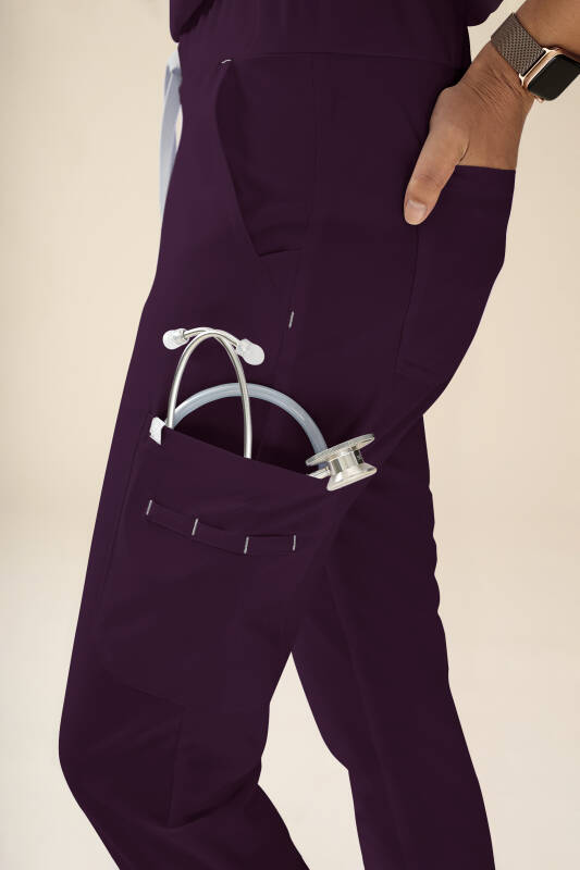 KAERE Pantalon Femme - avec poches cargo prune