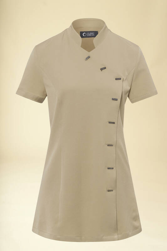 KAERE Kasack Damen - asymmetrische Knopfleiste sand