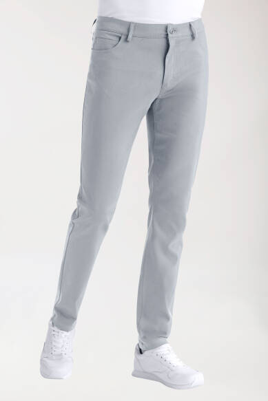 Stretch 5-Pocket Hose Herren - schlankes Bein grau